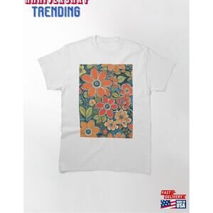 1960S Flower Pattern Classic Tshirt Unisex
